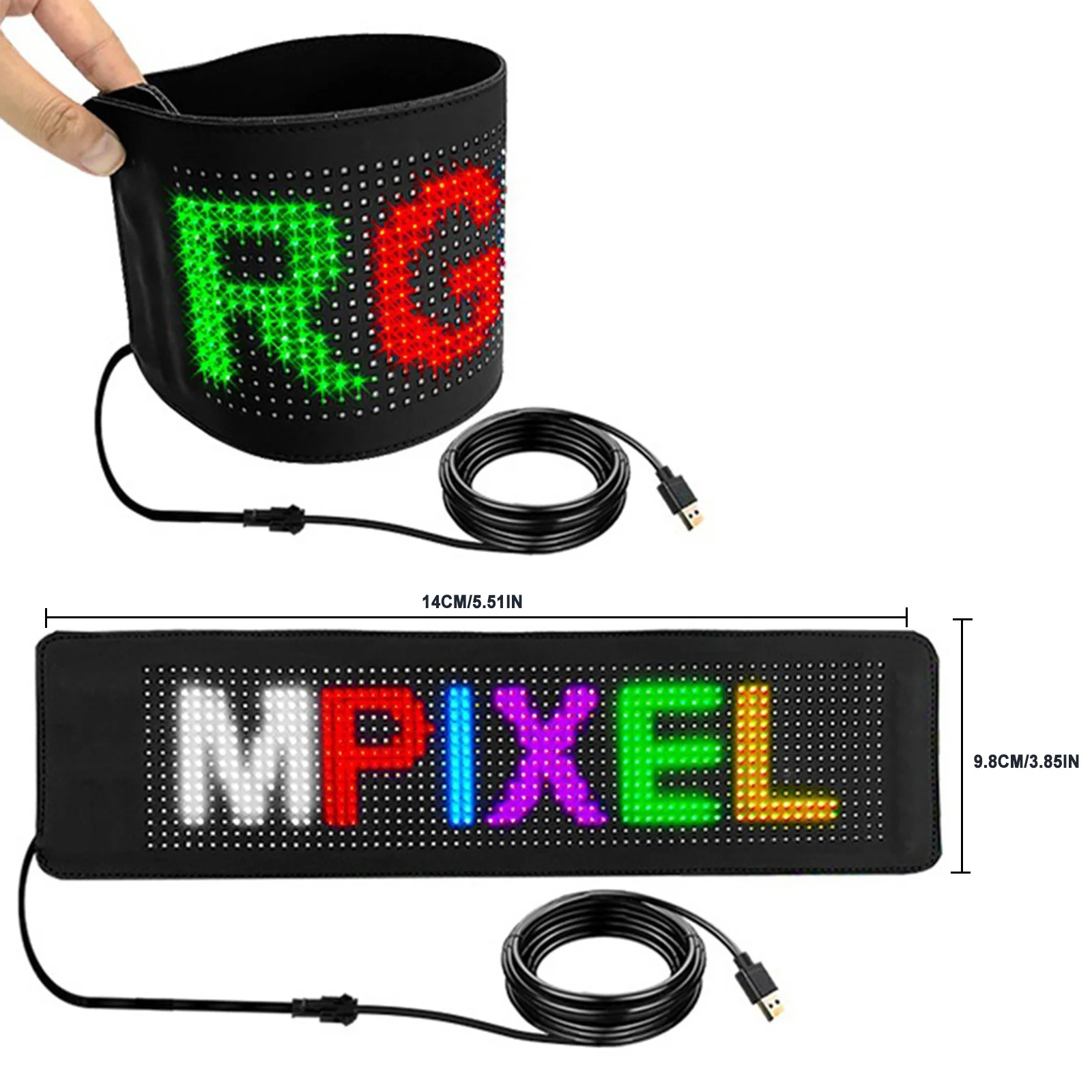 LED Screen Sign Advertising Foldable Scrolling Message Display Board App Soft Flexible Led Panel Car Rear Window Display APP