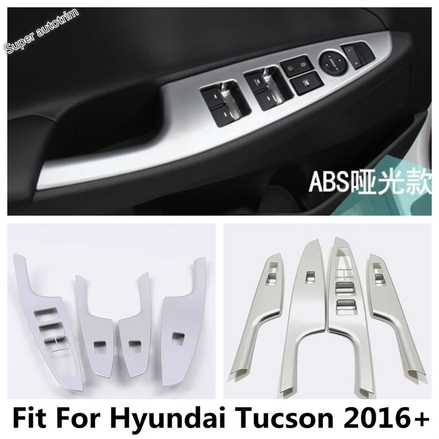 

Car Inner Door Armrest Window Lift Button Panel Decoration Cover Trim Matte Accessories Interior For Hyundai Tucson 2016 - 2020