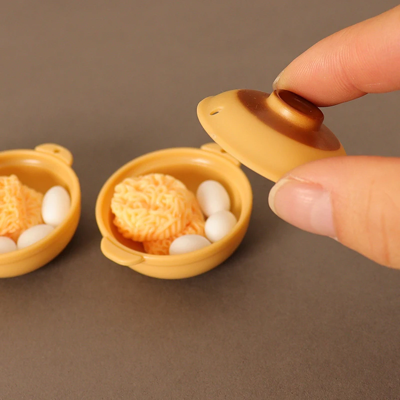 1:12 Dollhouse Miniature Pots Casserole Egg Instant Noodles Food Set Kitchen Model Doll Living Scene Decor Toy