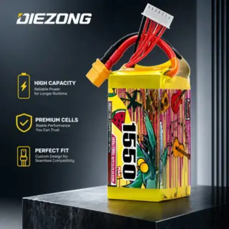 NEW 1550mAh 6S 22.2V 140C High-Rate Lithium Battery for 5-Inch FPV Racing Drones High-Performance Fast Shipping