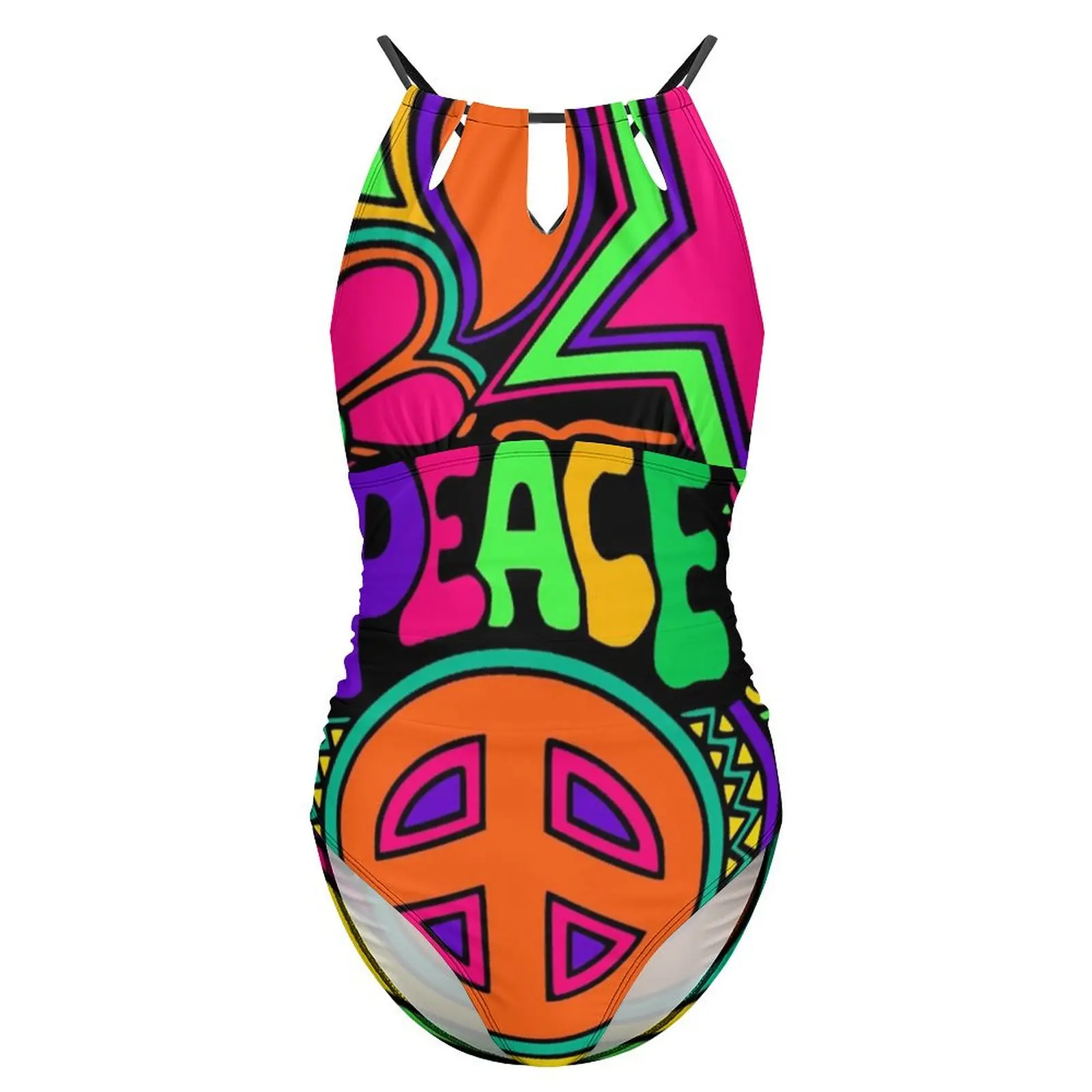 جميلة الوردي السلام ملابس السباحة مثير الملونة الهبي تصميم قطعة واحدة ملابس السباحة رفع ارتداءها خمر ملابس الشاطئ الرياضية