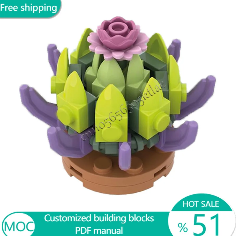 39 PCS Flowers Succulent Plant MOC Customize Modular Building Block Design Popular Technology Educational DIY Assembly Toy Gift