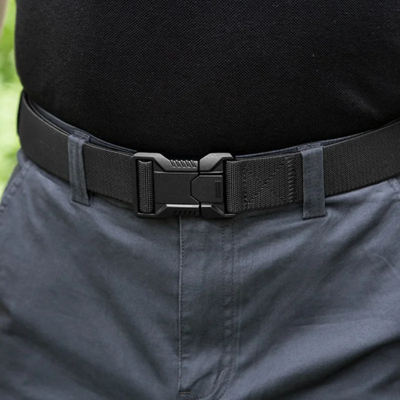Men\'s Canvas Belt Breathable Lightweight Quick Disassembly Outdoor Sports Mountaineering Running Sports Belt