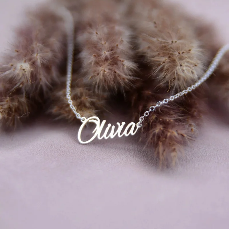 Custom Handwritten Name Necklace, Personalized Stainless Steel