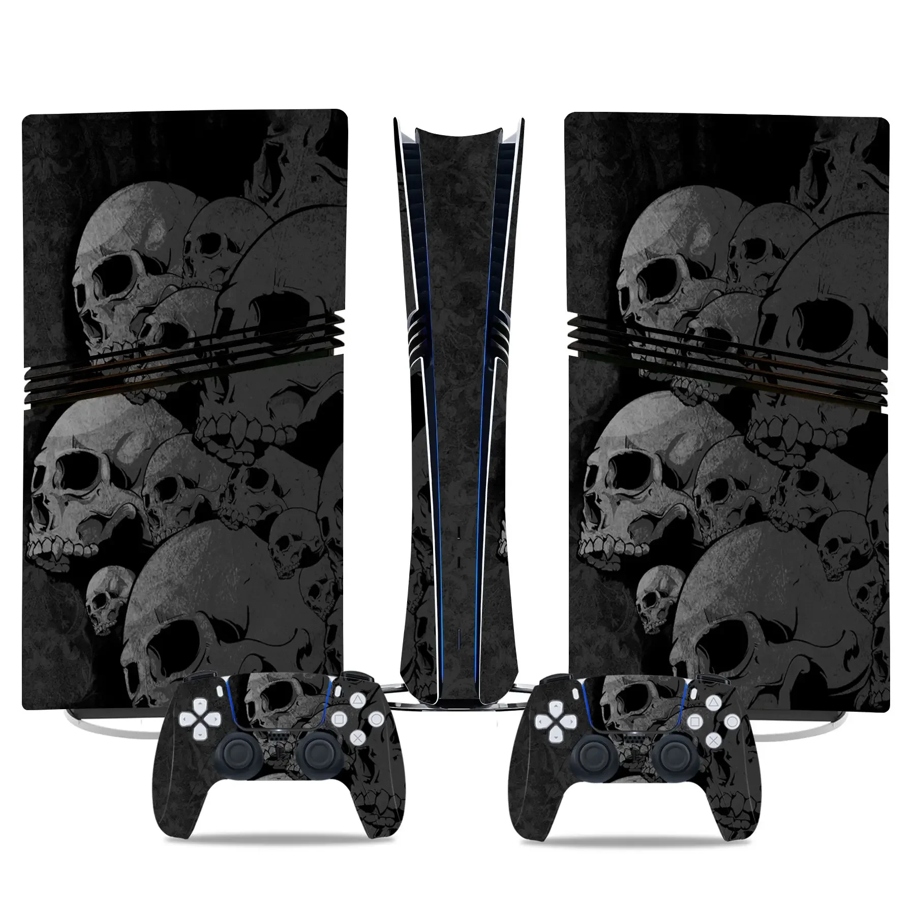 Skins de crânio para ps5 pro edição digital console e controlador capa adesivo envoltório vinil compatível com ps5 magro versão digital