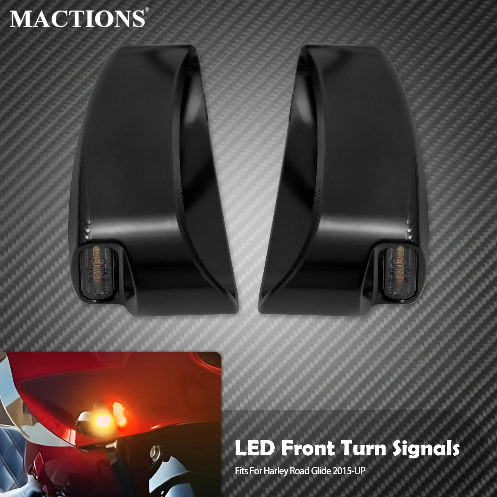 

Motorcycle E Mark LED Light Front Turn Signals Indicator Lamps For Harley Touring Road Glide FLTRX FLTRXS Special 2015-Up FLTRK