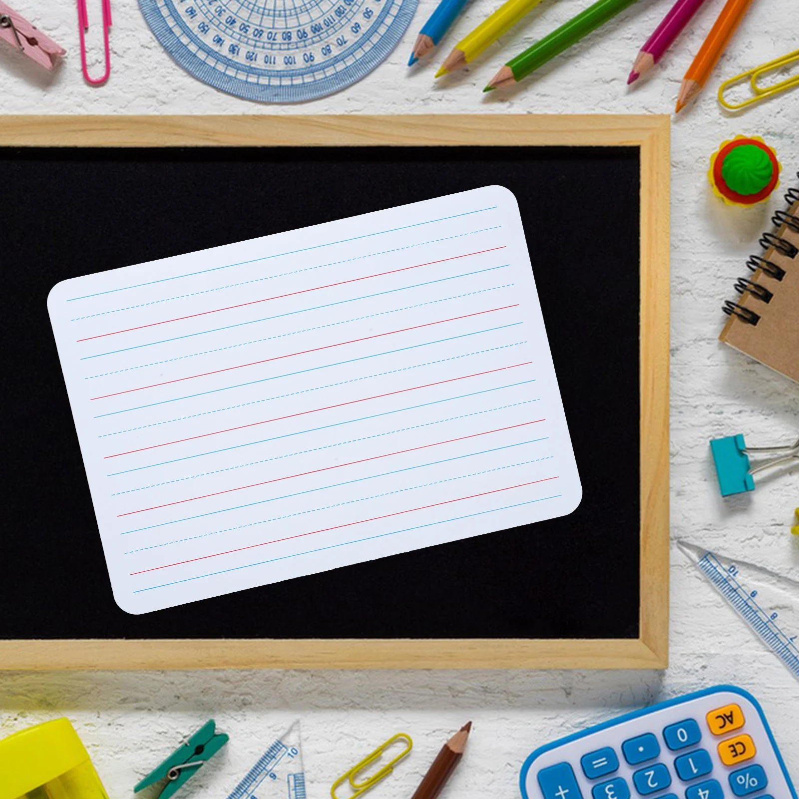 Klein wit bord Droog uitwisbare zinstrip Woordkaarten voor het leren van magneetborden met lijnen Kinderwhiteboard