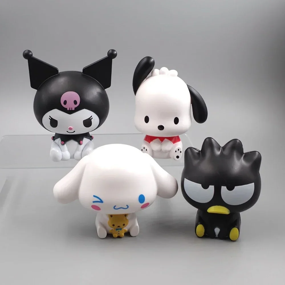 Figuras de Ação Kawaii Sanrio para Crianças, Figura Anime, Cinnamoroll, Pachacco, Kuromi Doll, Hello Kitty, Decorar Bolo DIY, Brinquedos Presentes