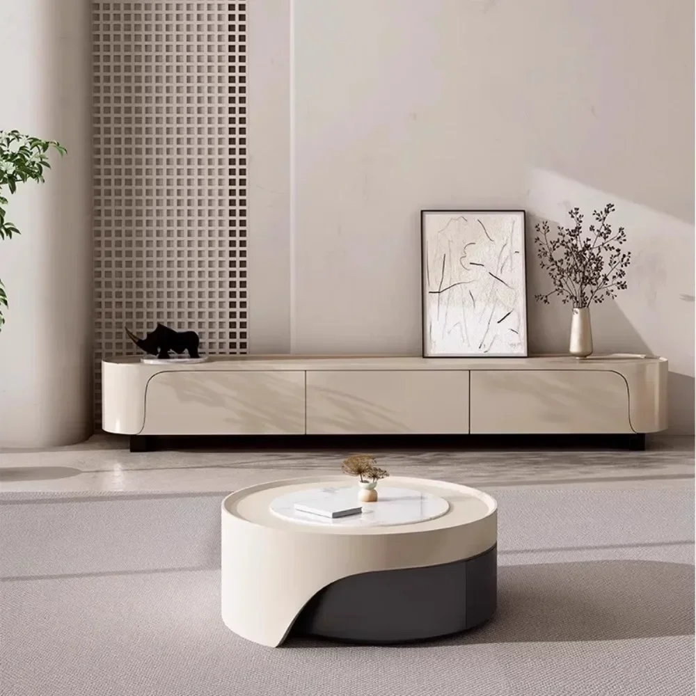 

Подставка для телевизора цвета слоновой кости, угловая современная гостиная, ящики-органайзер, шарнирная эстетическая мебель Meuble для дома