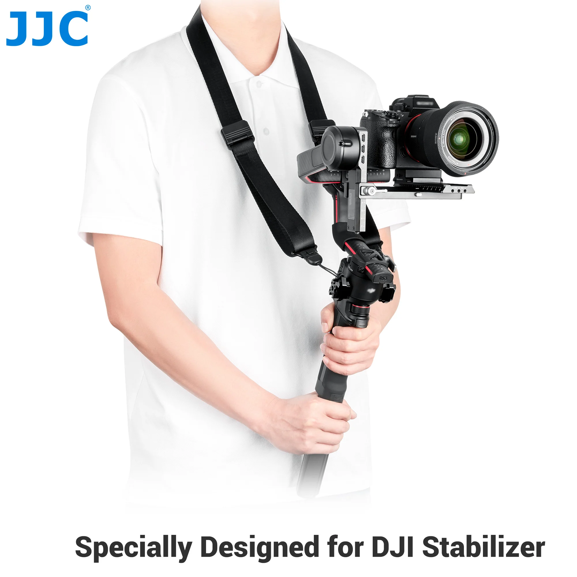 Support for DJI RS 4 Pro/RS 4/RS 3 Pro/RS 3/RS 2/RSC 2 Adjustable Stabilizers Shoulder Neck Strap, with Dual NATO interfaces