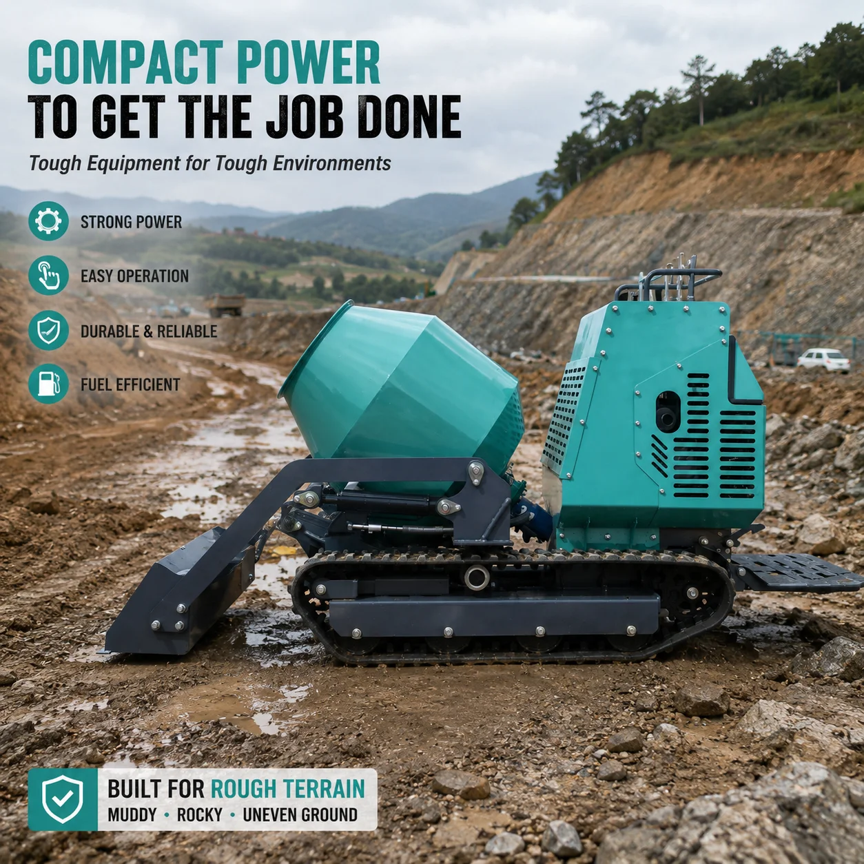 Mini Hydraulic Dump Truck Wheel Dumper Compact Construction Dumper for Farm Municipal Projects