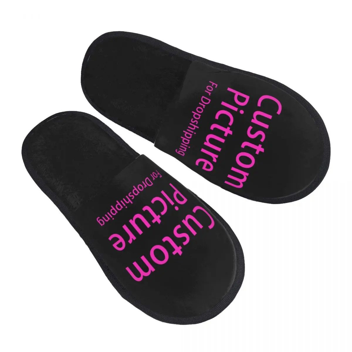 Custom Personalized Custom Photo Logo Comfort Scuff With Memory Foam Slippers Women Customized DIY Print Hotel House Shoes