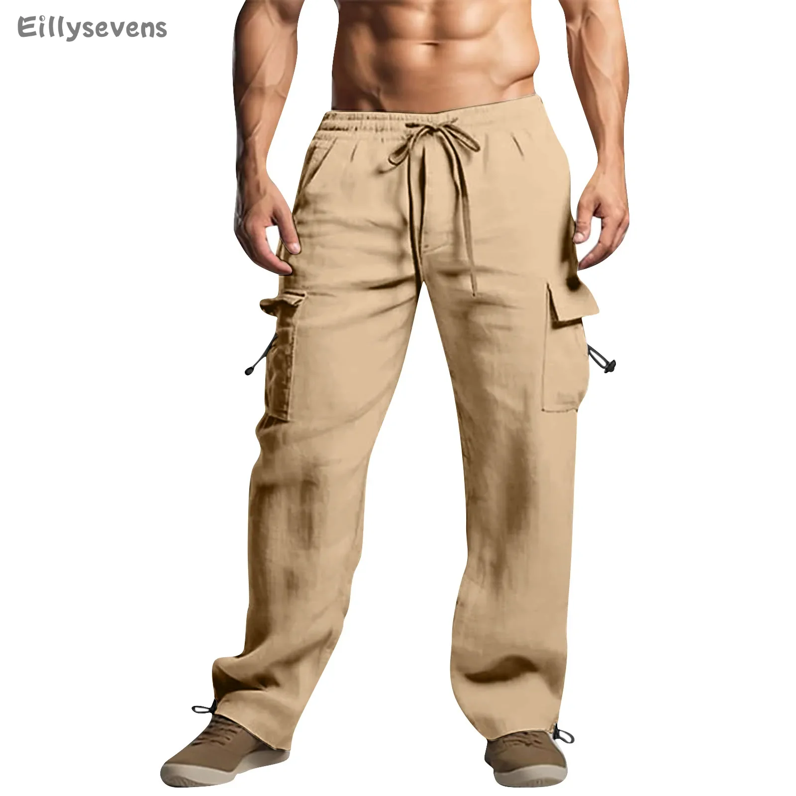 Cargo pants for men Multi Pocket Loose pants Outdoor Casual Elastic Waist Workwear Pant Multiple colors available Sweatpants