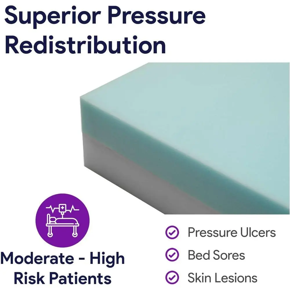 مرتبة إسفنجية عالية الكثافة لمرضى البارياتري - تخفيف الضغط ومنع قرحة السرير - 48x80x6