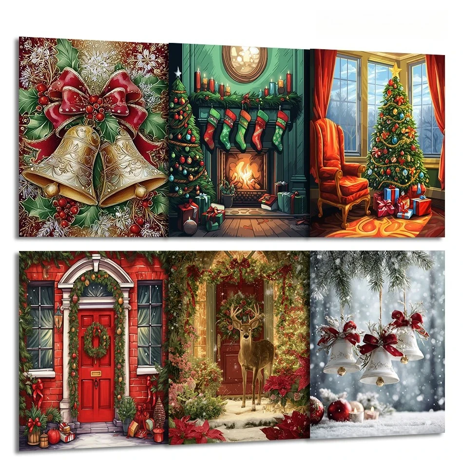 

1pc frameless Painting By Numbers Draw For Adults Christmas gift Christmas decorations Canvas Picture Drawing Acrylic Paints Wal