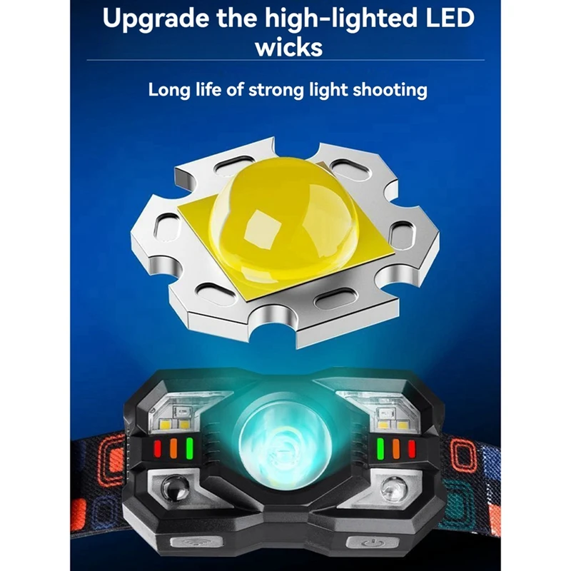 Strong Light Sensing Headlight Strong Light Sensing Red And White Light Fishing Headlight Outdoor Headlight Headlight