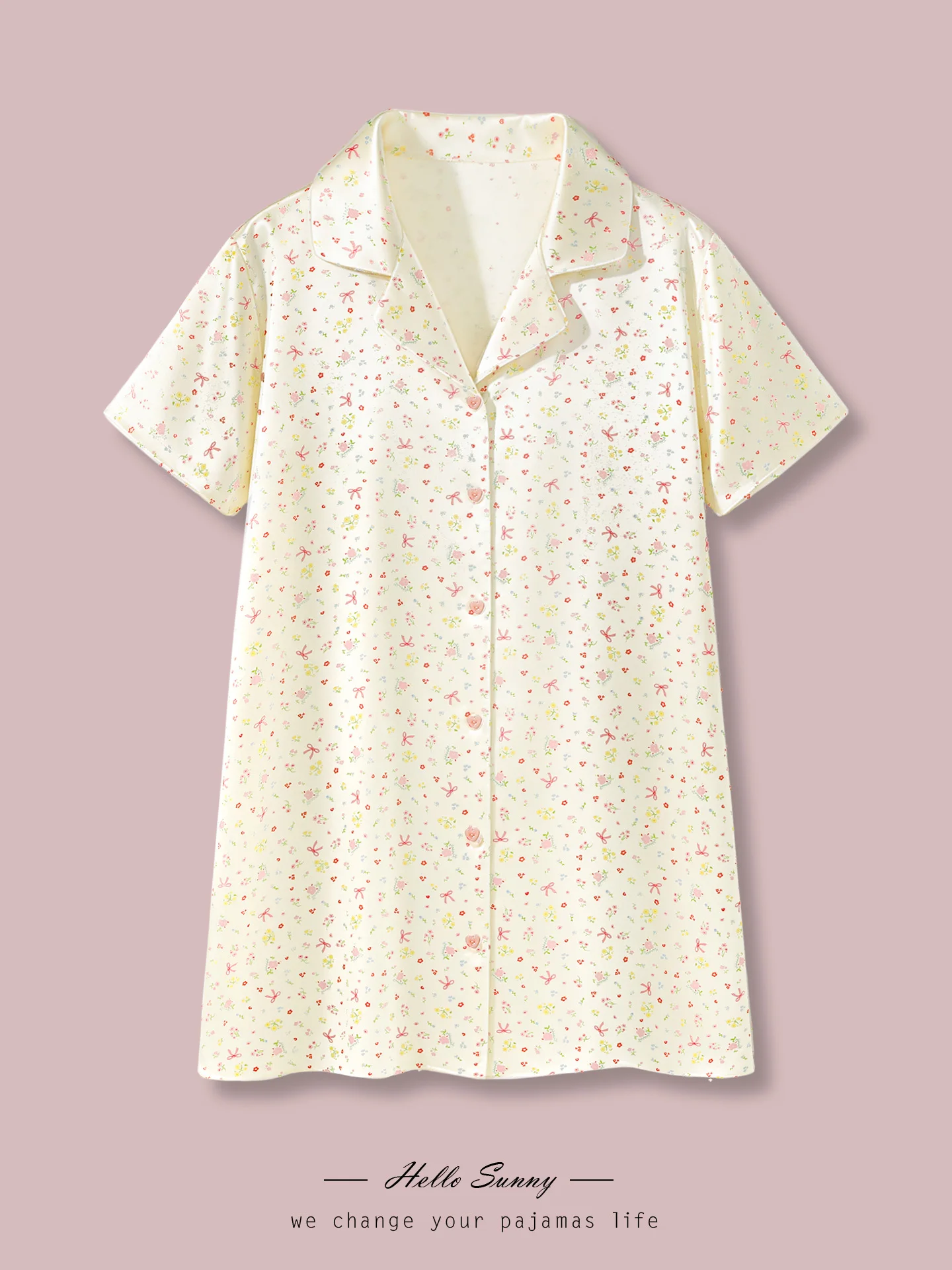 sweet-style-ice-silk-sleepwear-women's-short-sleeve-anti-static-summer-home-clothes-dress-kiki's-secret-polyester-fiber