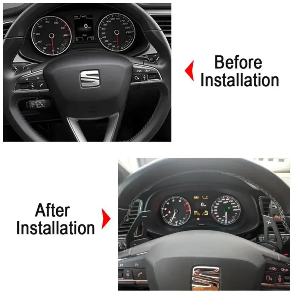 Shift Paddle For Seat Leon FR Cupra Ateca Ibiza 6P Arona Tarraco Alhambra Car Steering Wheel Extension Shifter DSG Gear Stickers view 2