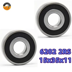 6202RS Bearing ABEC-7 (2PCS) 15*35*11 mm Deep Groove 6202 2RS Ball Bearings 180202 RS 6202 2RS EMQ Quality