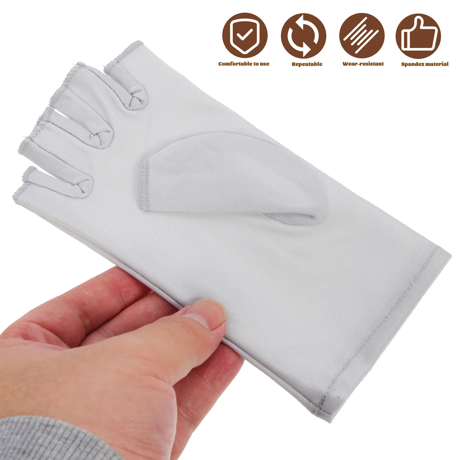 

1Pair Anti Uv Gloves Fingerless Protection Manicure Nail Art Accessories Durable Comfortable Gel Nail Lamp Gloves