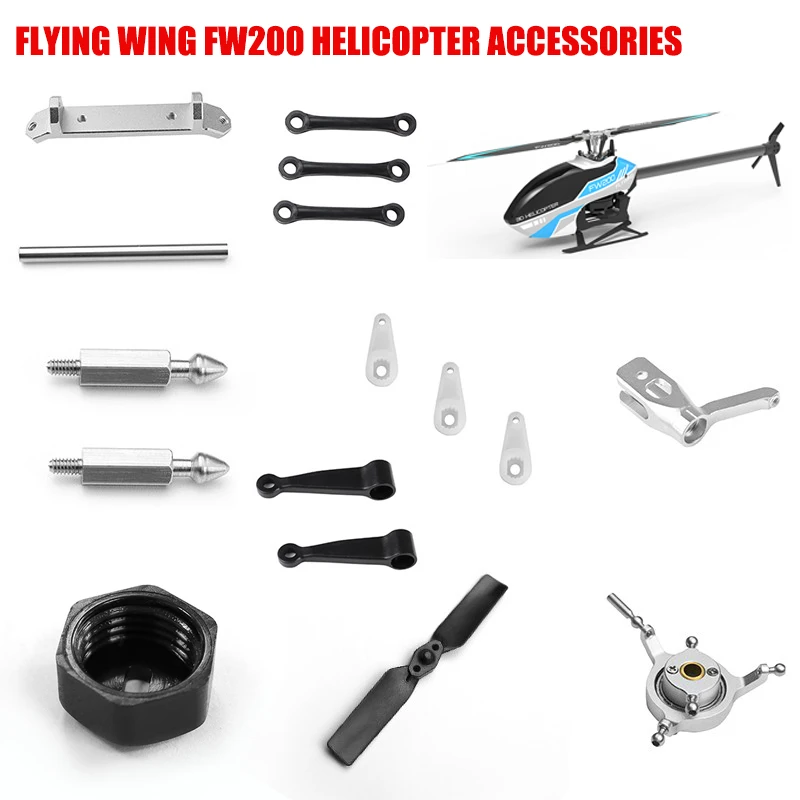 Braçadeira de hélice de helicóptero Flying Wing Aviation FW200, eixo principal de dente grande, eixo transversal
