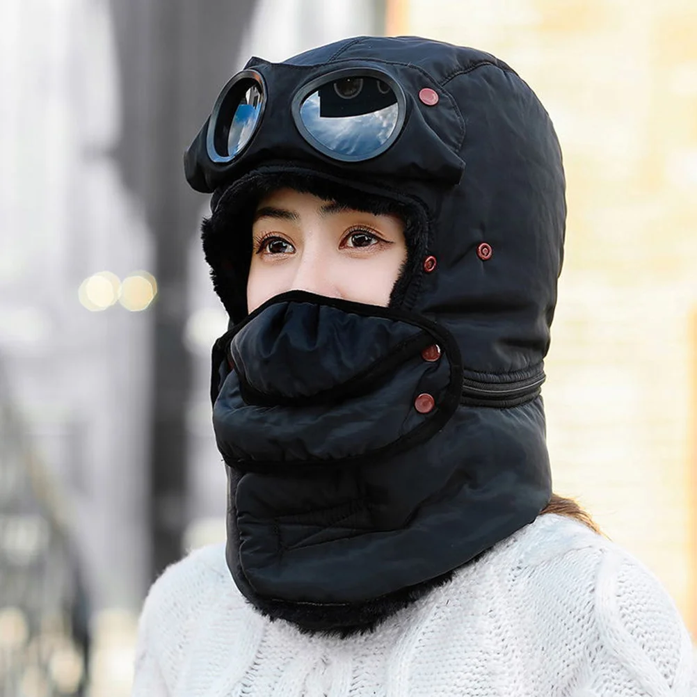 หมวกกันลมพร้อมหน้ากากป้องกันฝุ่น 1 ชิ้น สำหรับฤดูหนาว แบบหนา สำหรับทุกเพศ ระบายอากาศได้ดี กันฝุ่น อุ่น เหมาะสำหรับเล่นสกี ปั่นจักรยาน และกีฬากลางแจ้ง
