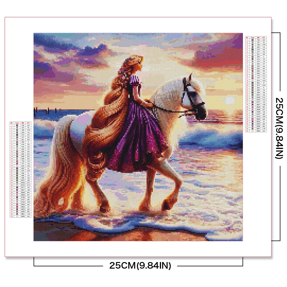 Disney Cartoon Diamond Painting Horse Princess 2024 New Collection Craft Kit Mosaic Snow White DIY Embroidery Elsa Unique Gift