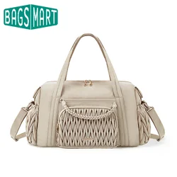 BAGSMART Duffel Bag Quilted Weekender Bags for Women Fashion Overnight Storage Accessory Large Capacity Travel Carry on Luggage