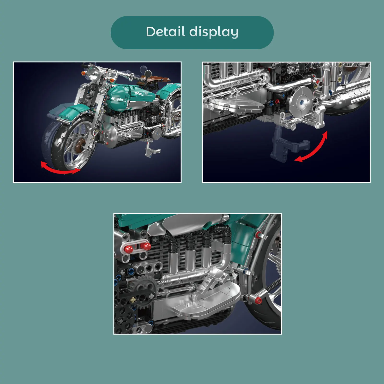 

Mold King 23004, американский круизный мотоцикл, строительные блоки, имитационная модель, настольные украшения, сборка игрушек, креативные подарки для мальчиков