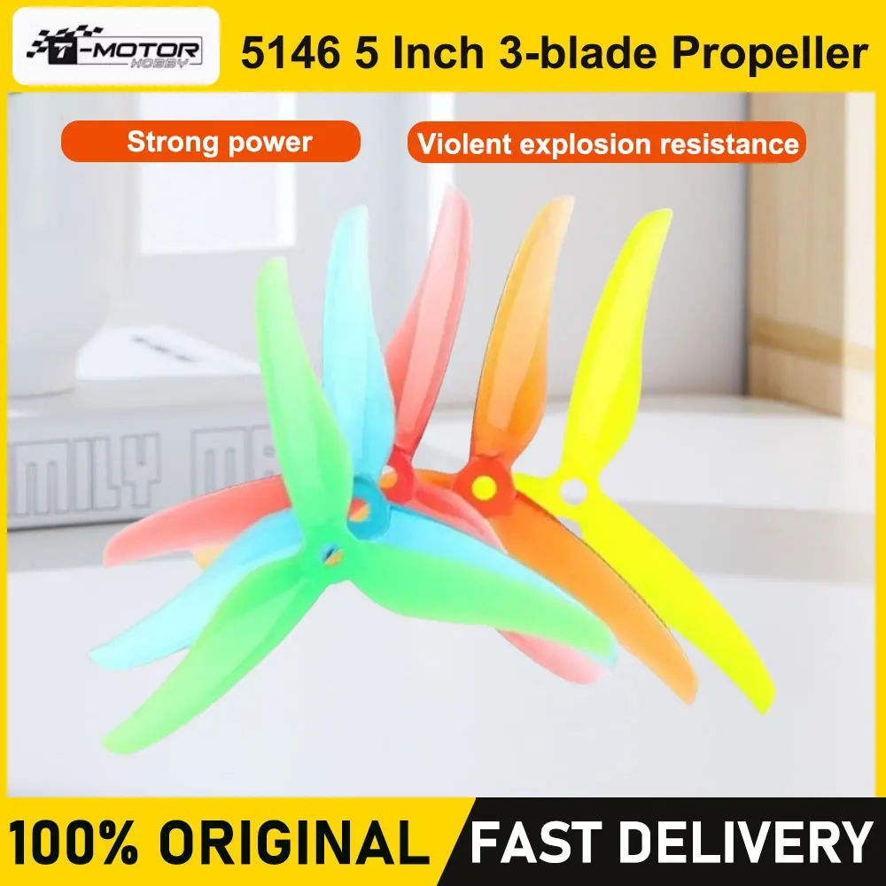 2Pairs T-Motor T5146 5-Inch 3-Blade Propeller Set CW+CCW Compatible FPV Props for RC Drone Accessories