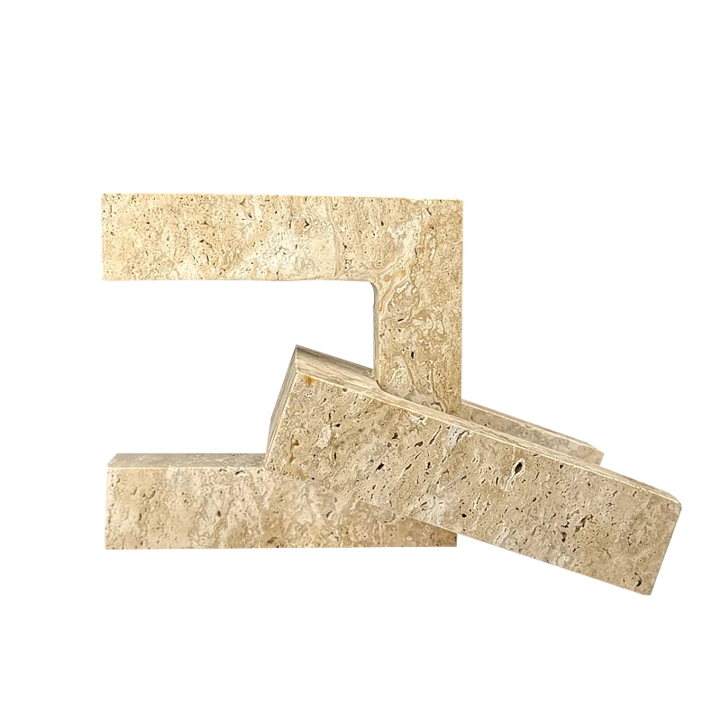 

Simple marble travertine sculpture artwork large ornament light luxury high-end abstract art ornament