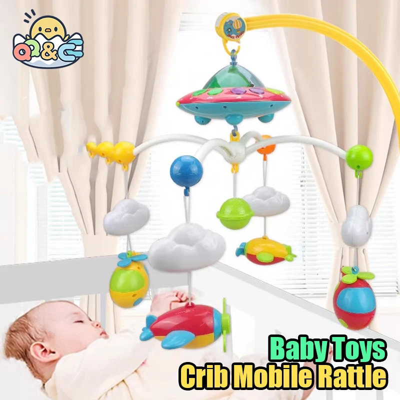 Baby Toys 6 Months Crib Mobile Rattle Toy Infant Rotating Musical Projector Night Light Bed Bell Toys Accessories Newborn