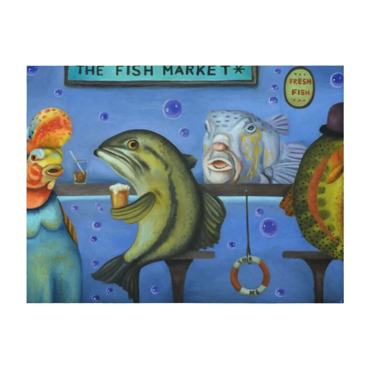 

Drink Like A Fish Throw Blanket Fashion Sofas funny gift Bed covers Sofas Blankets