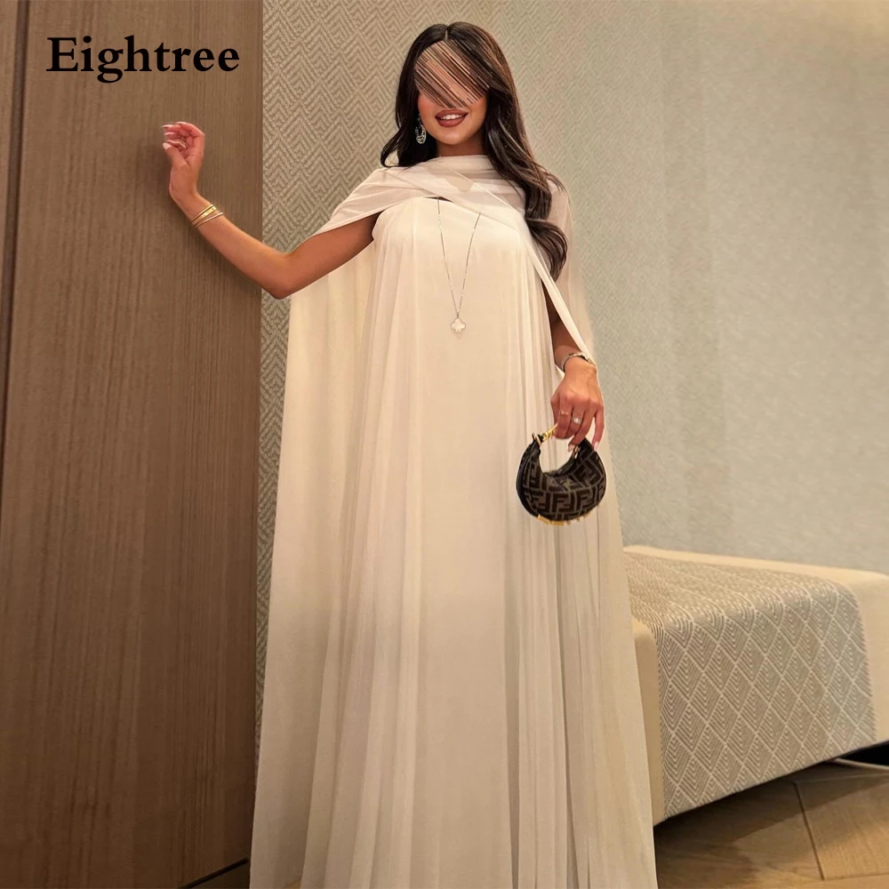 Eightree-Robe de soirée longue en mousseline de soie, robes élégantes avec châle, Dubaï, Arabie saoudite, zones