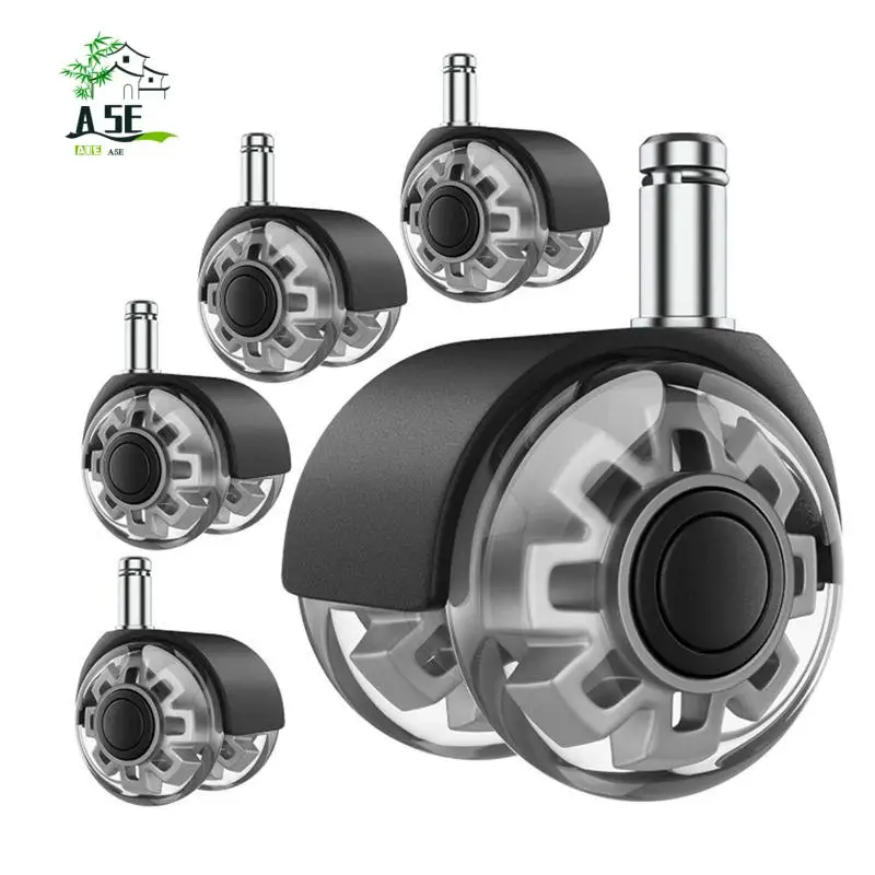 

A05E — колесики для офисного стула, 2-дюймовые сверхмощные сменные колеса, мягкая и тихая резина для паркетных полов и ковров