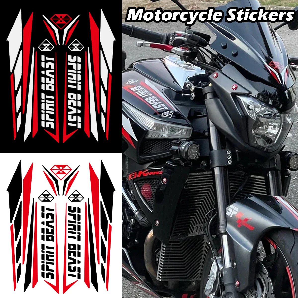 

1 SET Reflective Motorcycle Head Windshield Moto Helmet Fuel Tank Body DIY Vinyl Accessories Decals For Honda Yamaha Aprilia BMW
