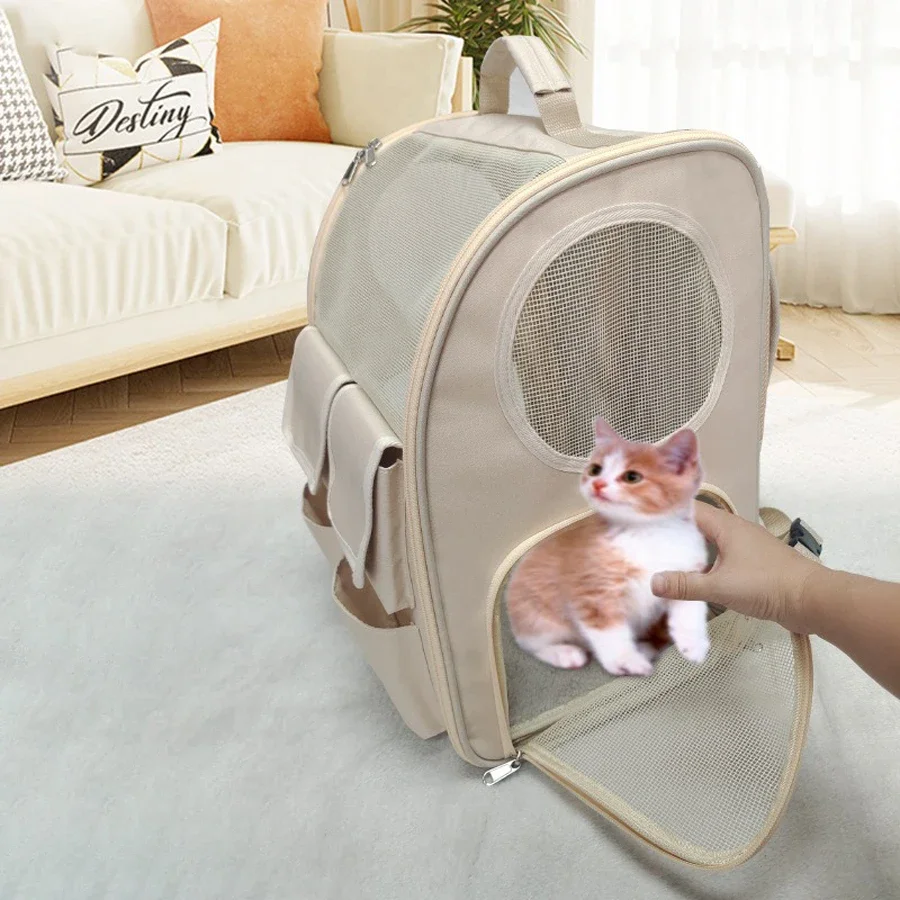 Go out portable pet trolley box, cat bag large capacity double shoulder cat suitcase, dog backpack