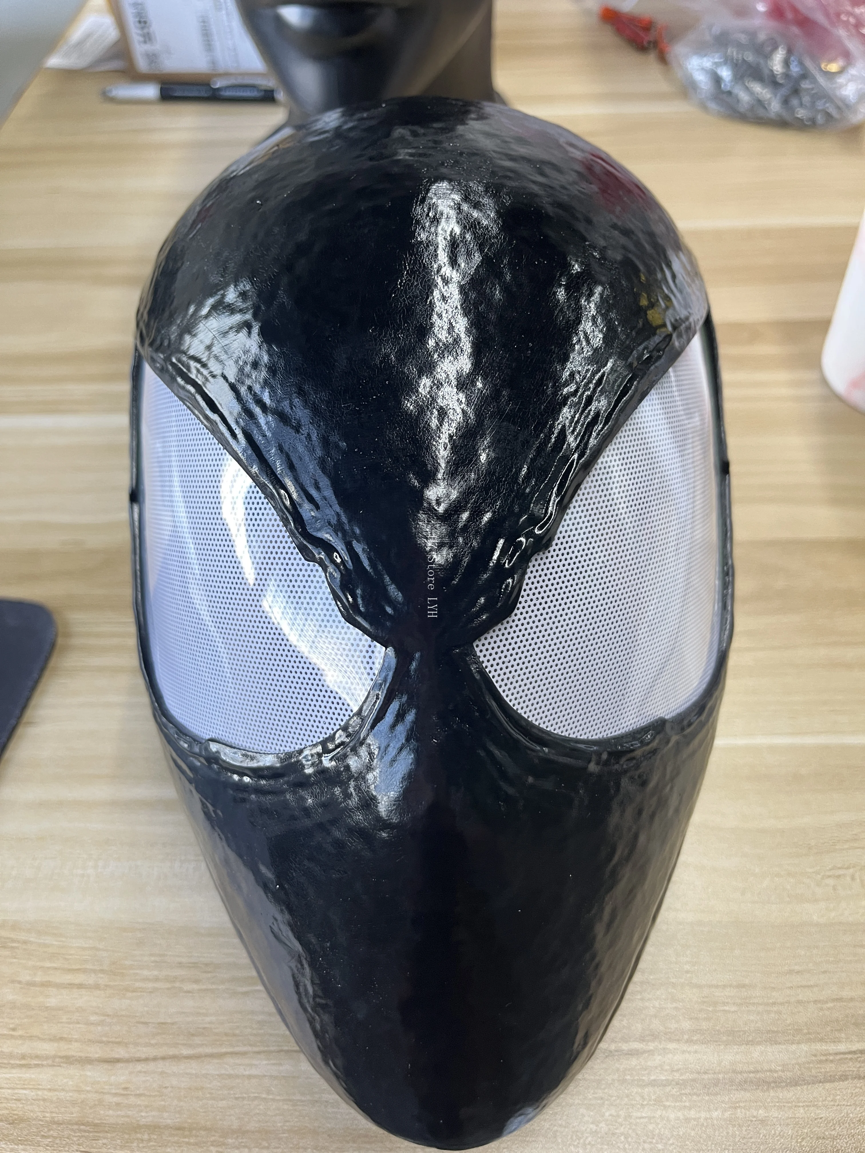 スパイダーマンマスク,取り外し可能な眼帯なし,手作り,コスプレ
