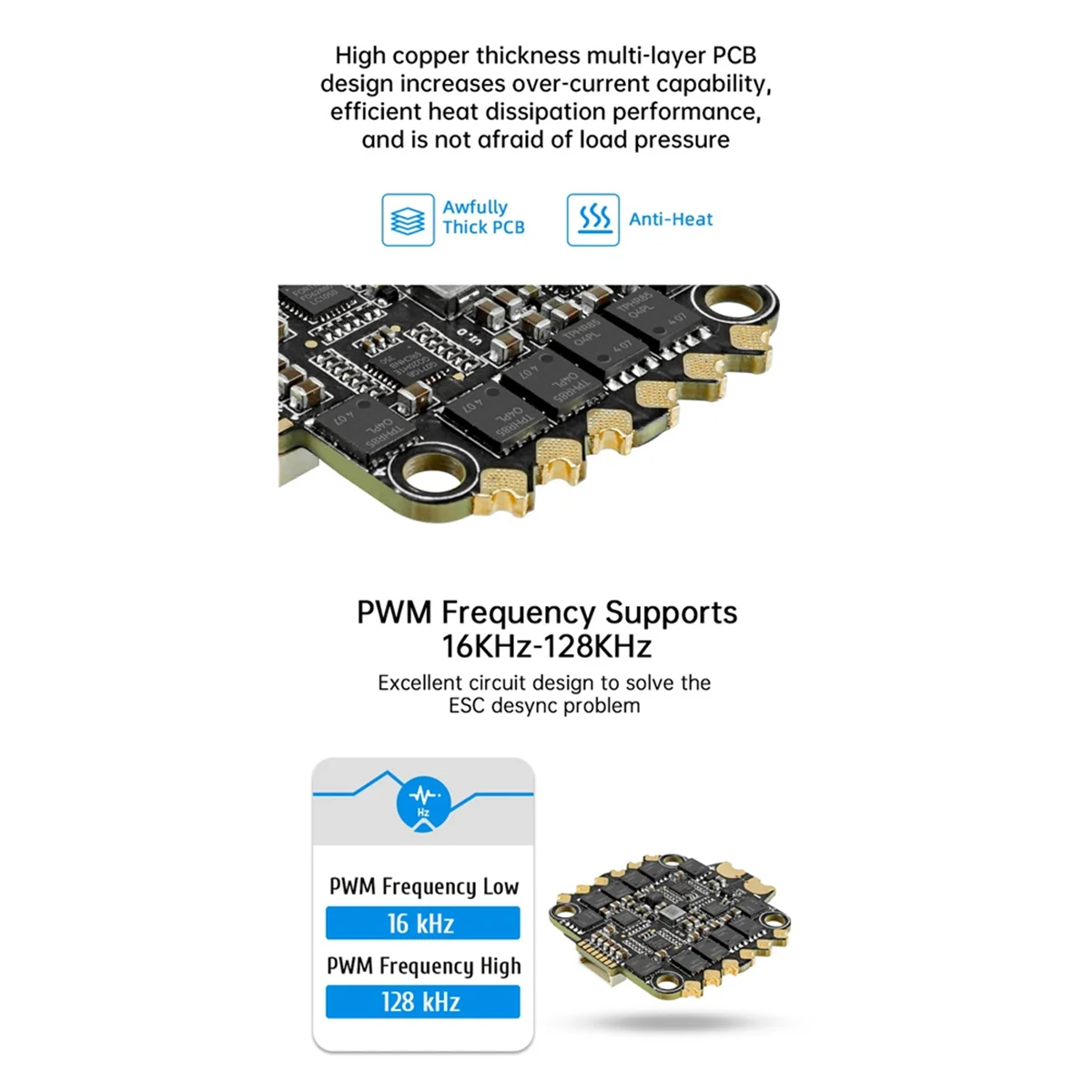 AT53 H743 وE70 G2 BLHeli 32 Stack 4-8S MPU6000 وحدة تحكم في الطيران 70A 128K 4 في 1 ESC (AM32)