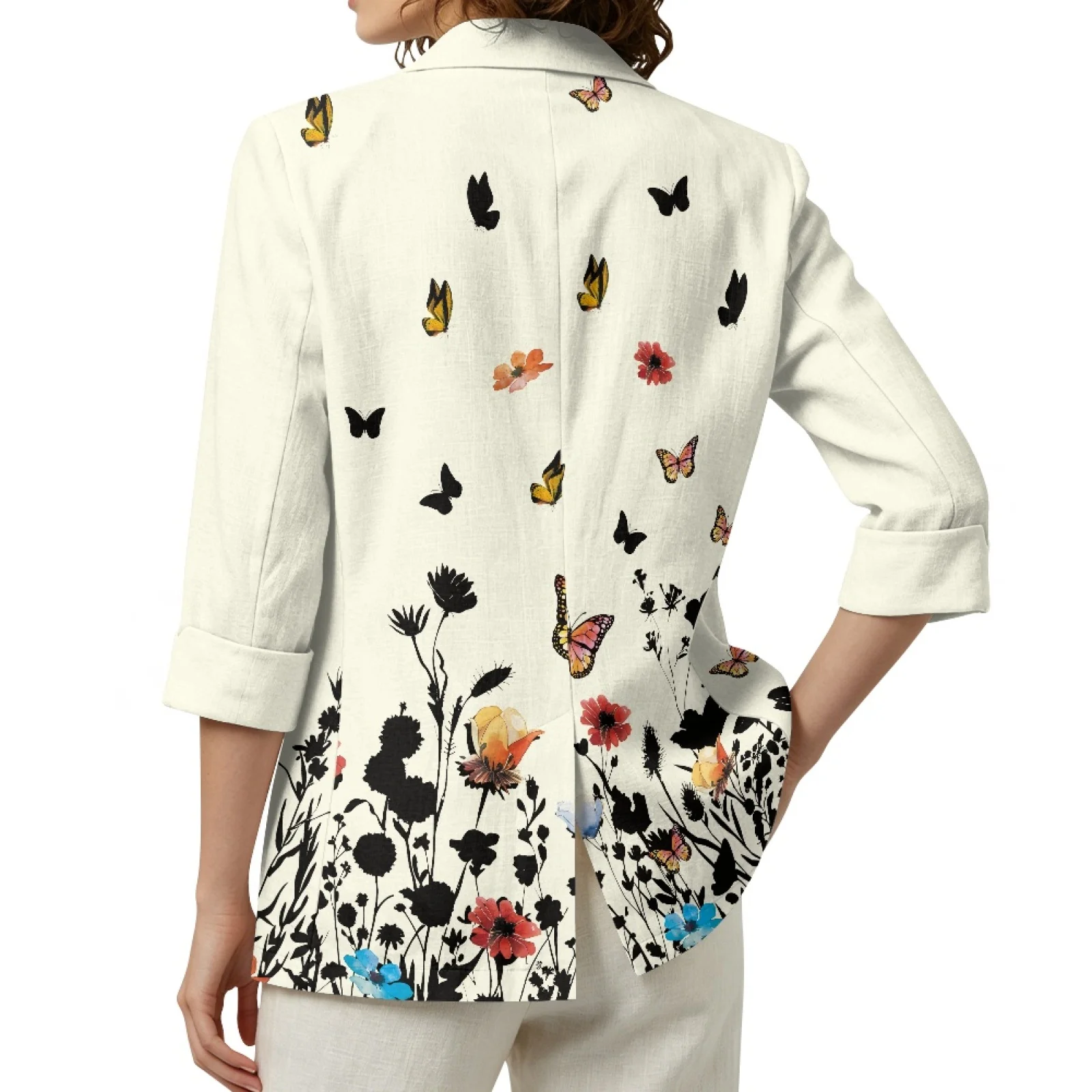 PENSTROLL Butterfly Linen Like Layering Piece Lightweight Beach Cover Ups for Womens Sizes S-3XL
