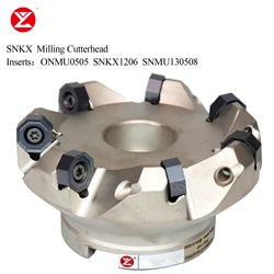 SNKX Hi-feed fresa testa 50 63 80mm è adatta per fresa maniglia di SNMU130508 ONMU050508 inserto 42crmo materiale