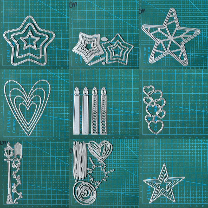 five-pointed star heart street lamp candle metal cutting dies die mold Scrapbook paper craft knife mould blade punch stencils