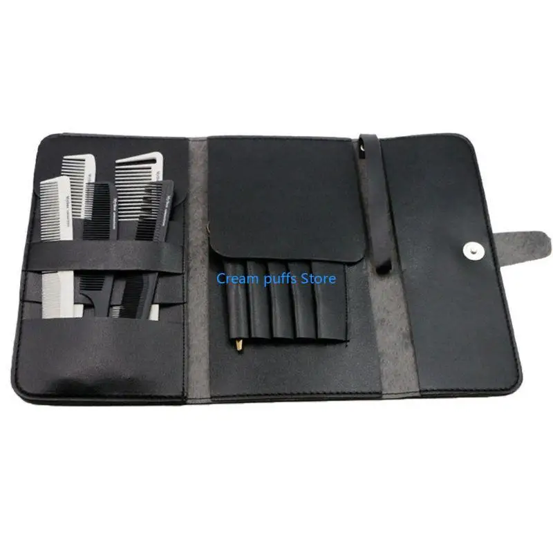 50LE Foldable Hair Scissor Bag PU Leather Scissors Pack Barber Hairdressing Tool Pouc