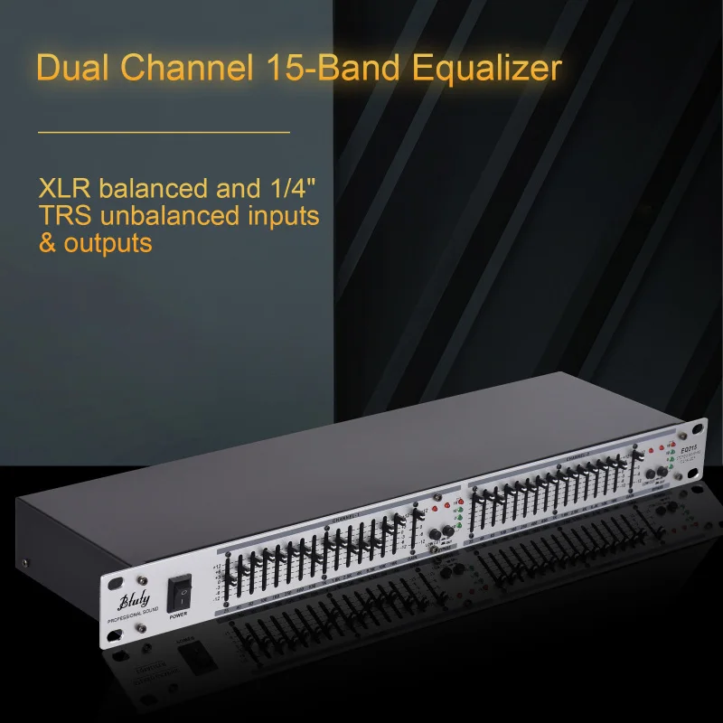 Btuty EQ-215 Dual Channel 15Band equalizzatore 1U Rack Mount equalizzatore grafico Stereo a 2 canali 110-240V apparecchiature Audio professionali