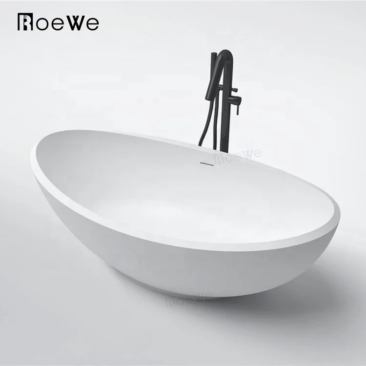 Freestanding Composite Tub Cast Stone Resin Bathtubs Modern Bathroom Artificial Stone Surface Bathtub