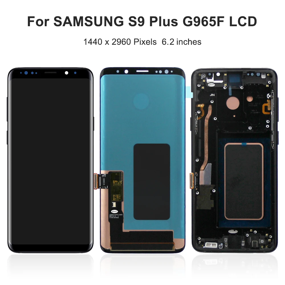 S9 Plus For Samsung For AMOLED S9+ G965F G965U G965W G9650 G965U1 LCD Display Touch Screen Digitizer Assembly Replacement