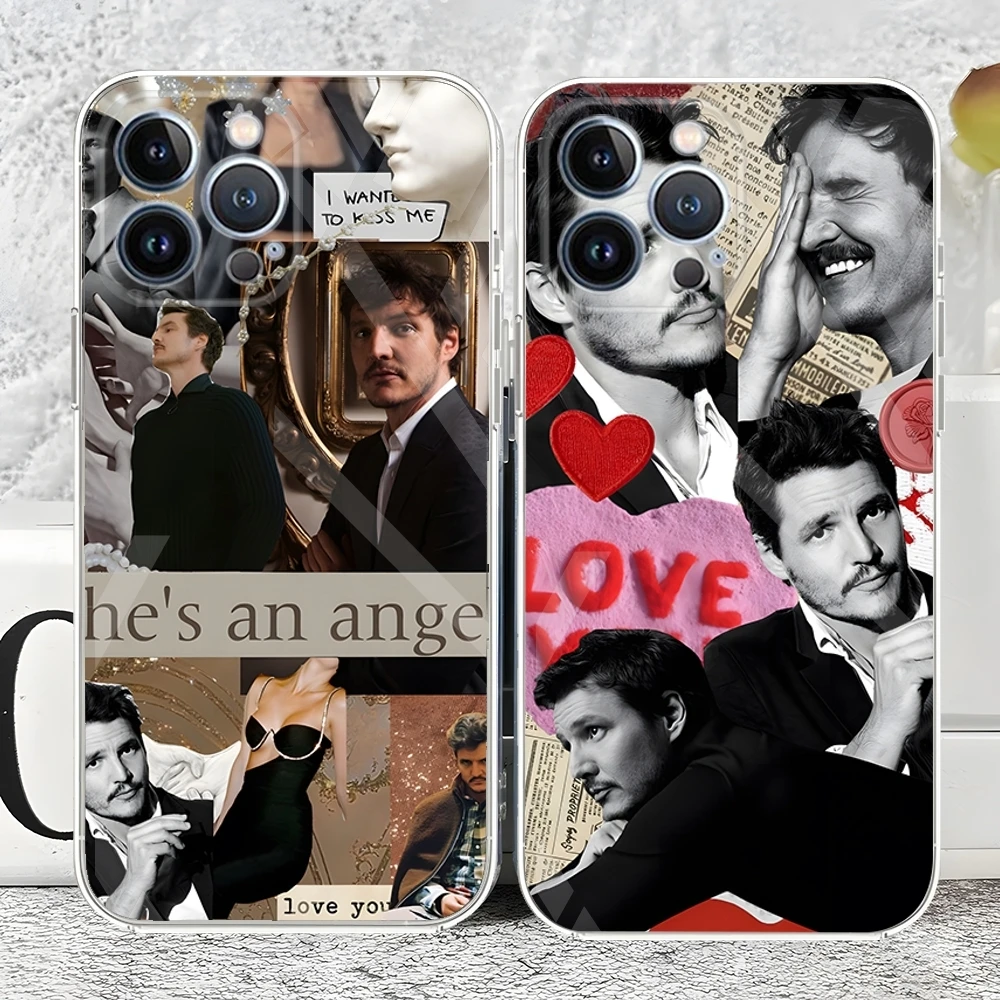 Pedro Pascal Collage Pics Phone Case new For iPhone 15 14 12 13 11 Pro Max Mini X XR XS Max 7 8 Plus transparent cover