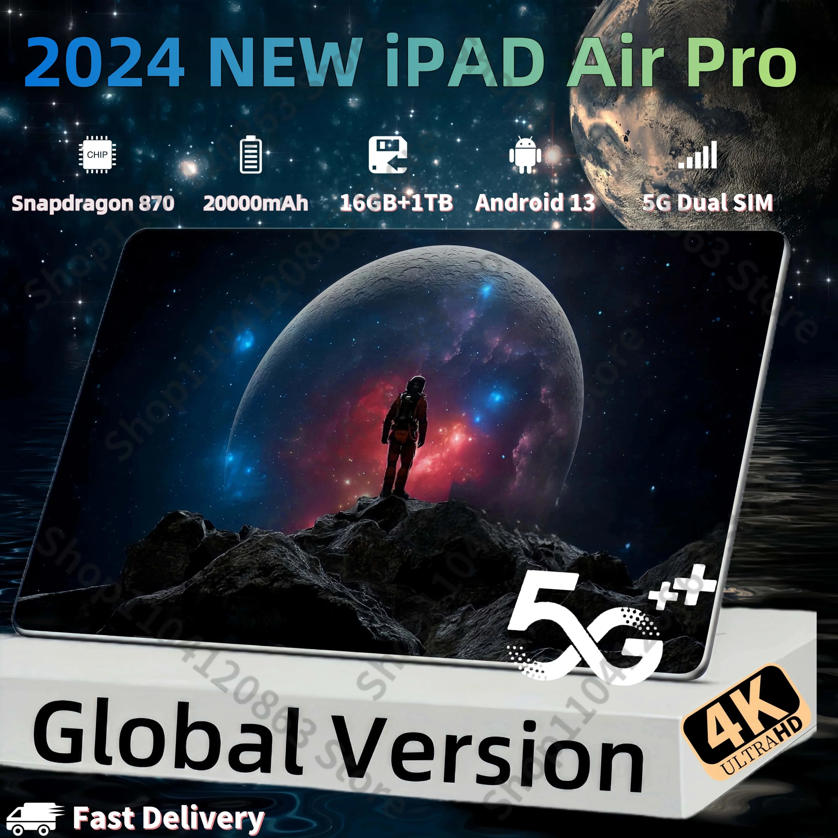 Global Version New Original IPad Air Pro Tablet 11inch  HD 4K Android 14 16GB+1TB 20000mAh 5G Dual SIM Bluetooth WiFi GPS Tablet