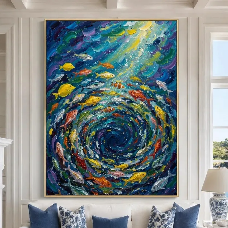 Modern Impasto Texture Canvas Poster Table‑Tennis Paddle Floral Seaside Landscape Abstract Wall Art for Home Interior Decoration