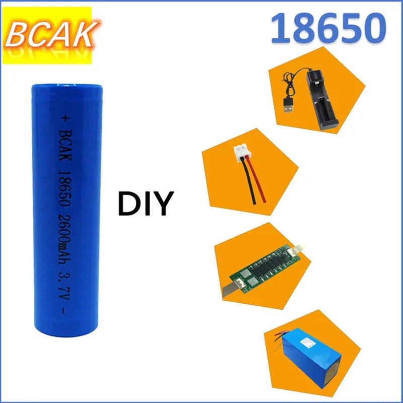 BCAK18650  3.7V 1800-2600mAh Hot New Original Rechargeable Li-ion Batteries for Electric Bicycles Remote Control Toys Flashlight